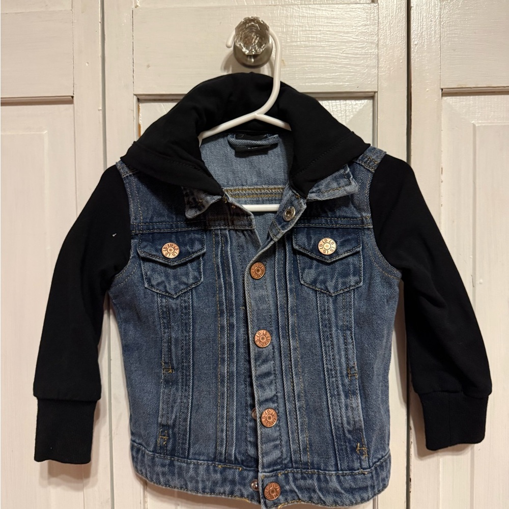 Little Bipsy Denim and Black Kids Jacket- size 6-12 months